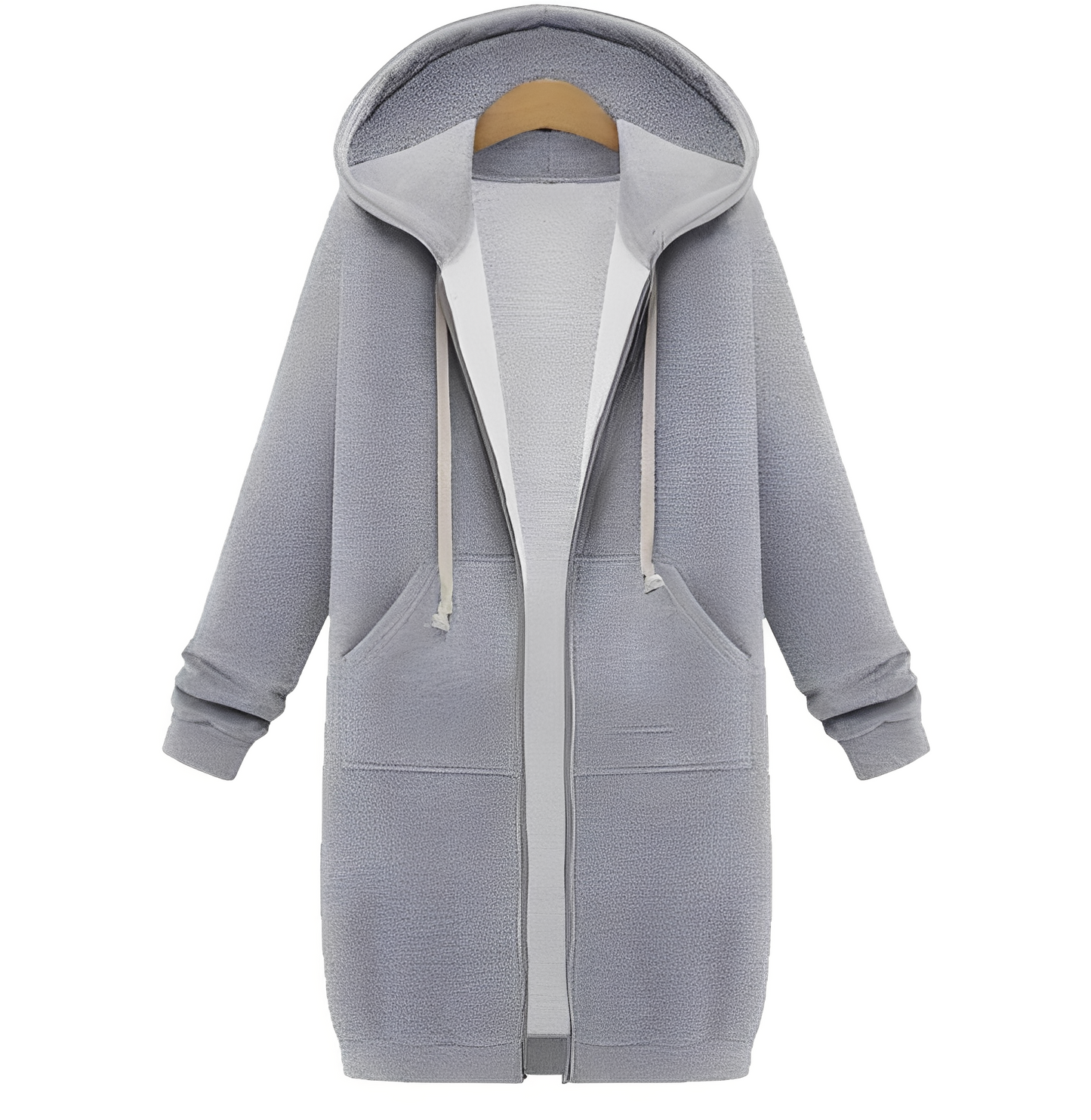 Jasmin - Bequeme, dicke Kapuzenjacke in knieumspielendem Design