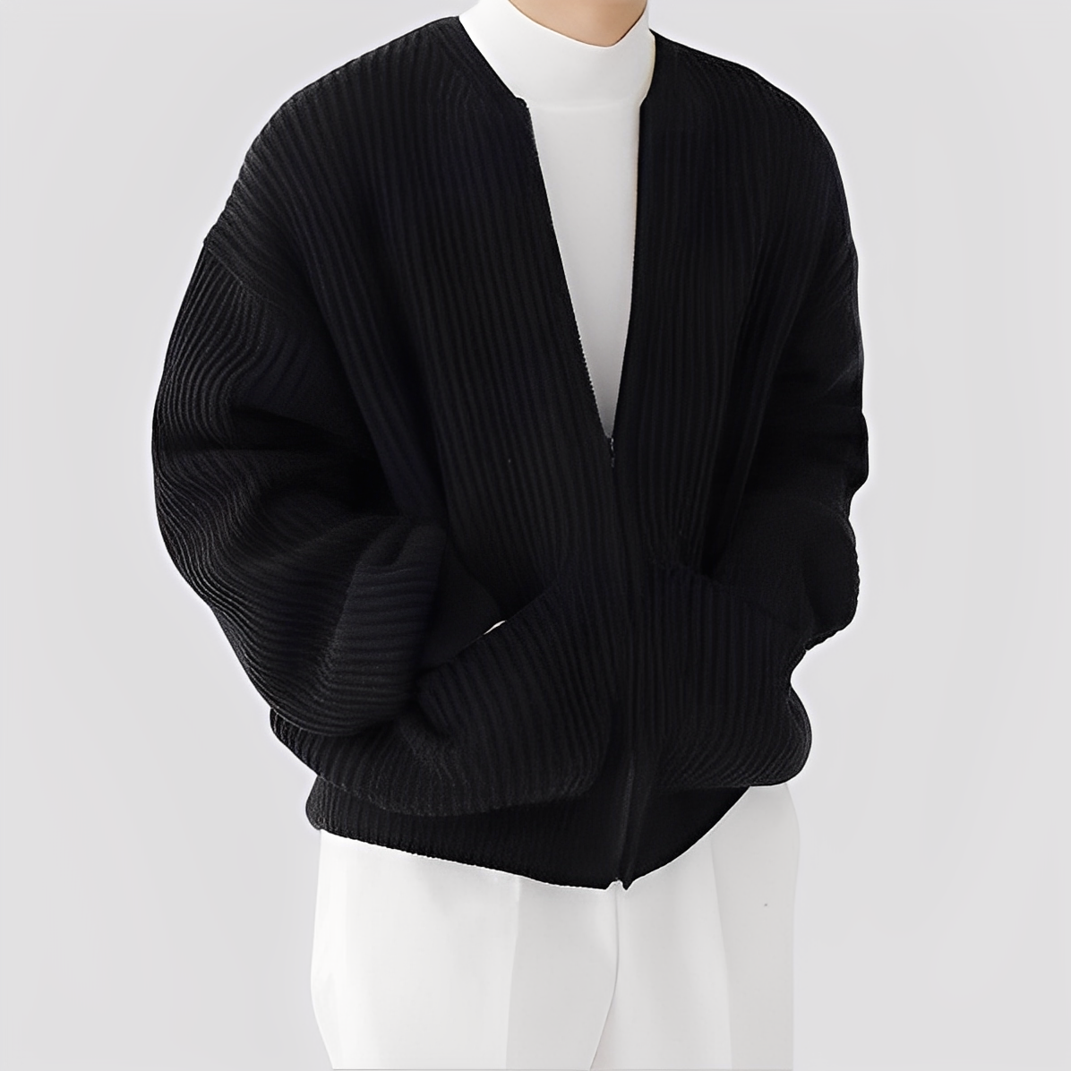 Willy - Angenehme Herren-Strickjacke mit Reißverschluss