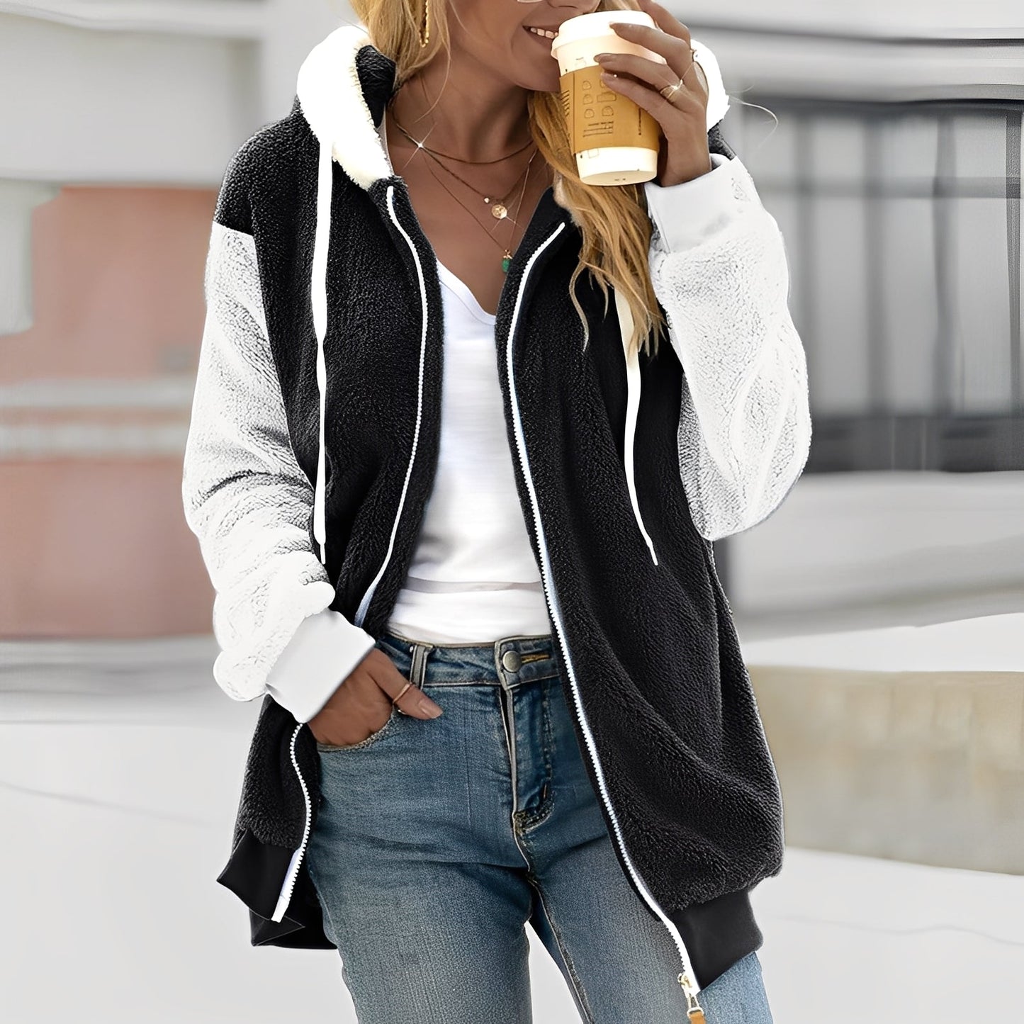 Rheanna - Damenkapuzenfleecejacke für Gemütlichkeit