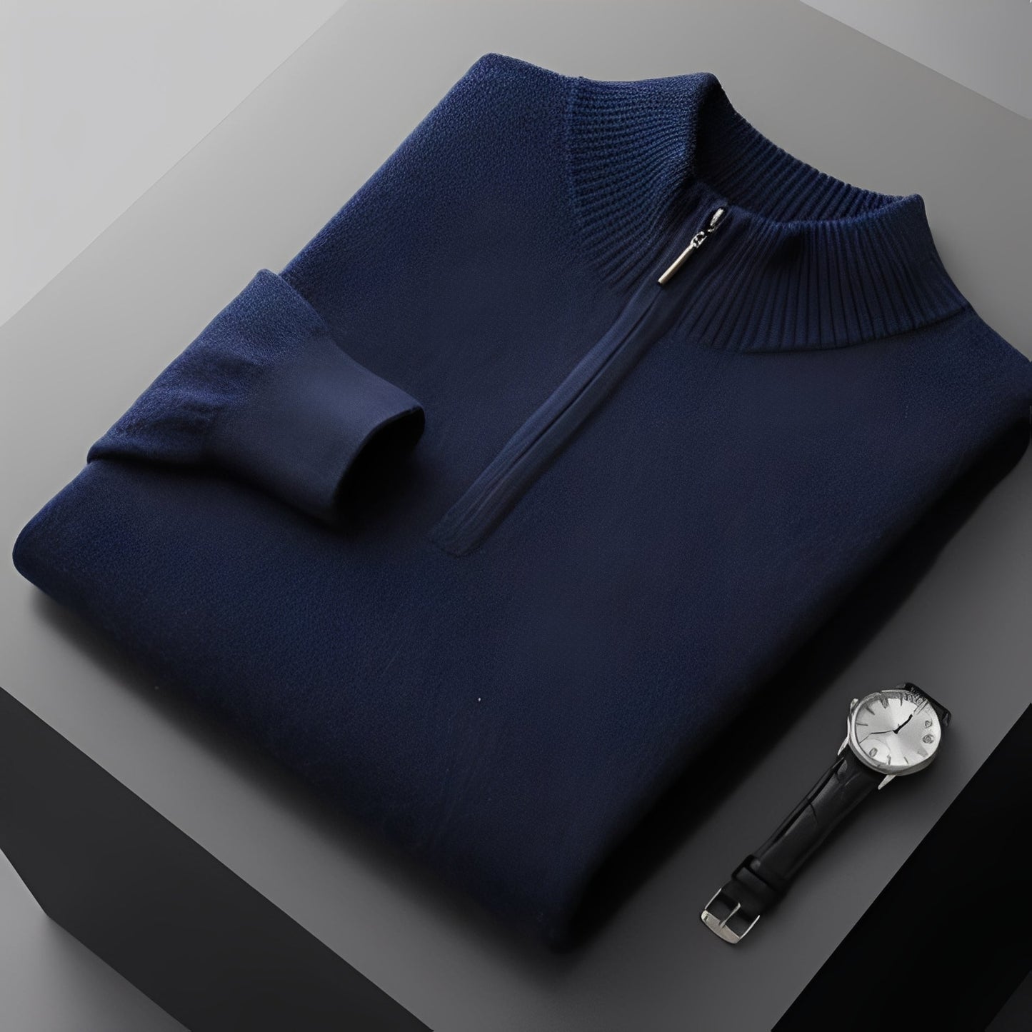 Weldon - Herrenpullover mit halbem Zipper