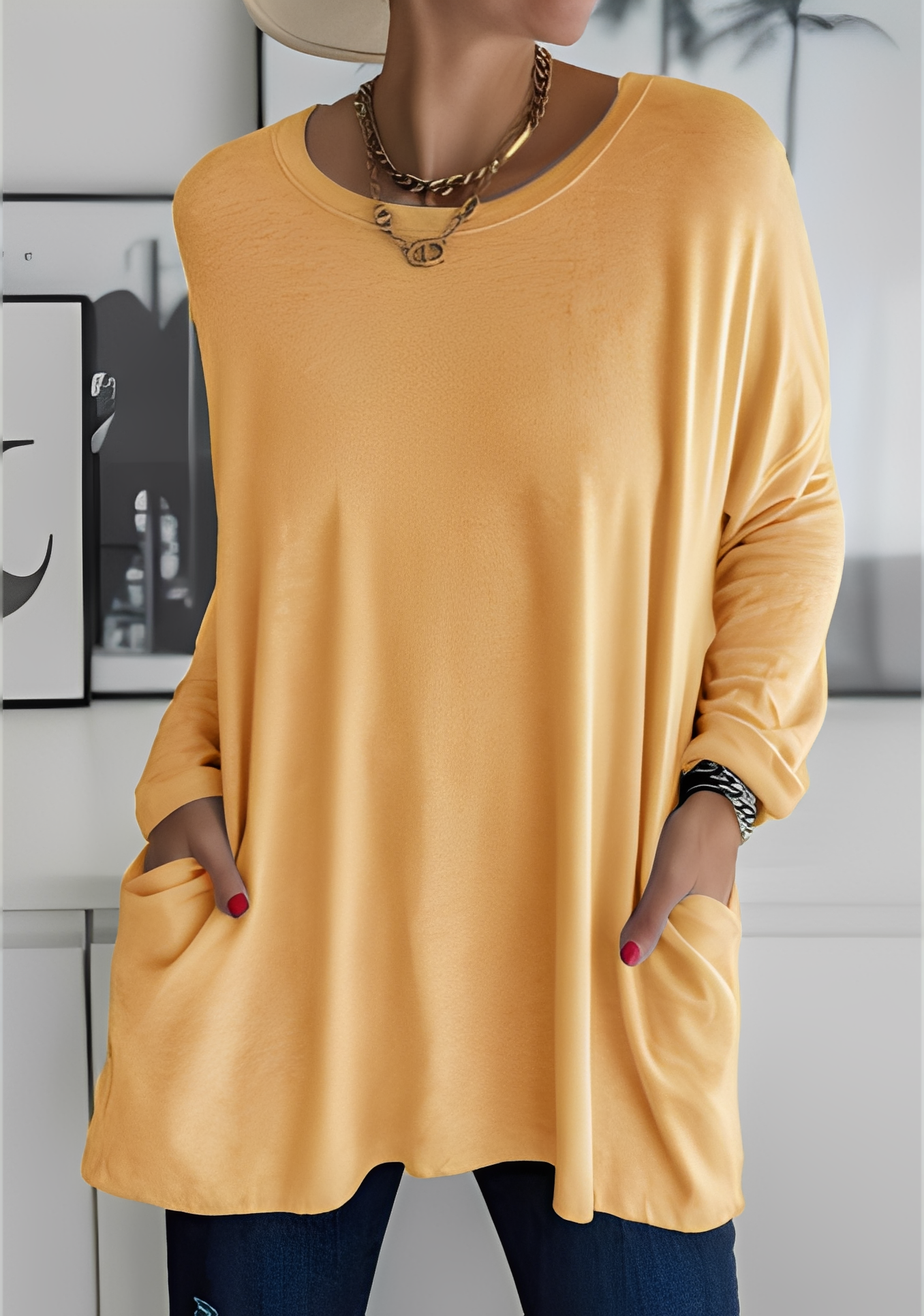 Krystle - Damen-Langarmshirt mit Taschen für Komfort
