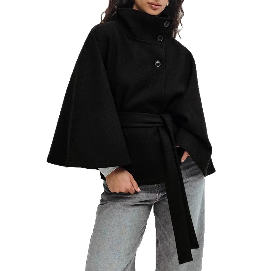 Loraine - Modische Damenjacke mit weitem Schnitt und Gürtel