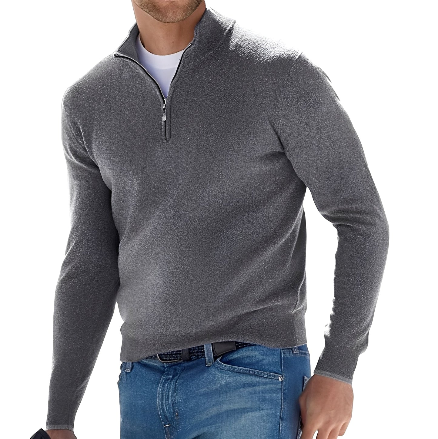 Nash - Bequemer Herrenpullover mit Reißverschluss