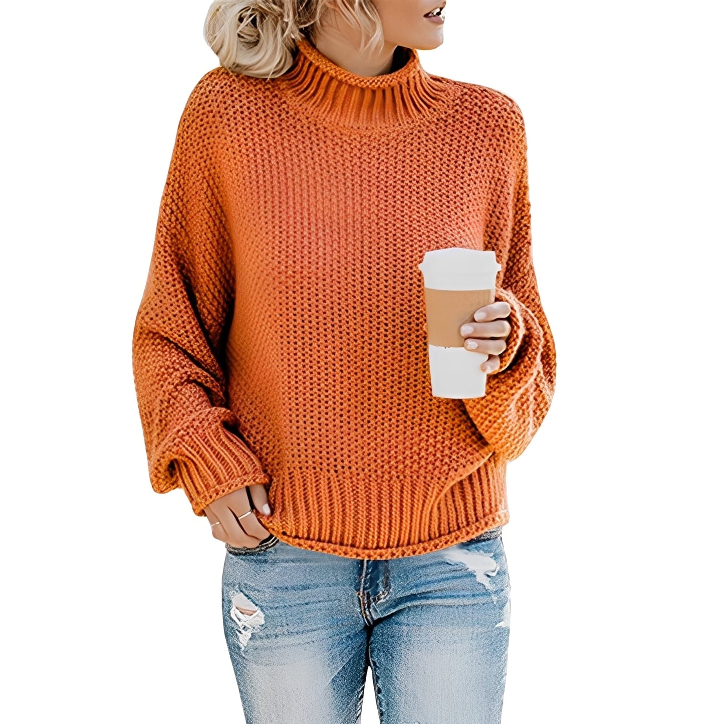Evalyn - Gemütlicher Damenpullover mit hohem Kragen