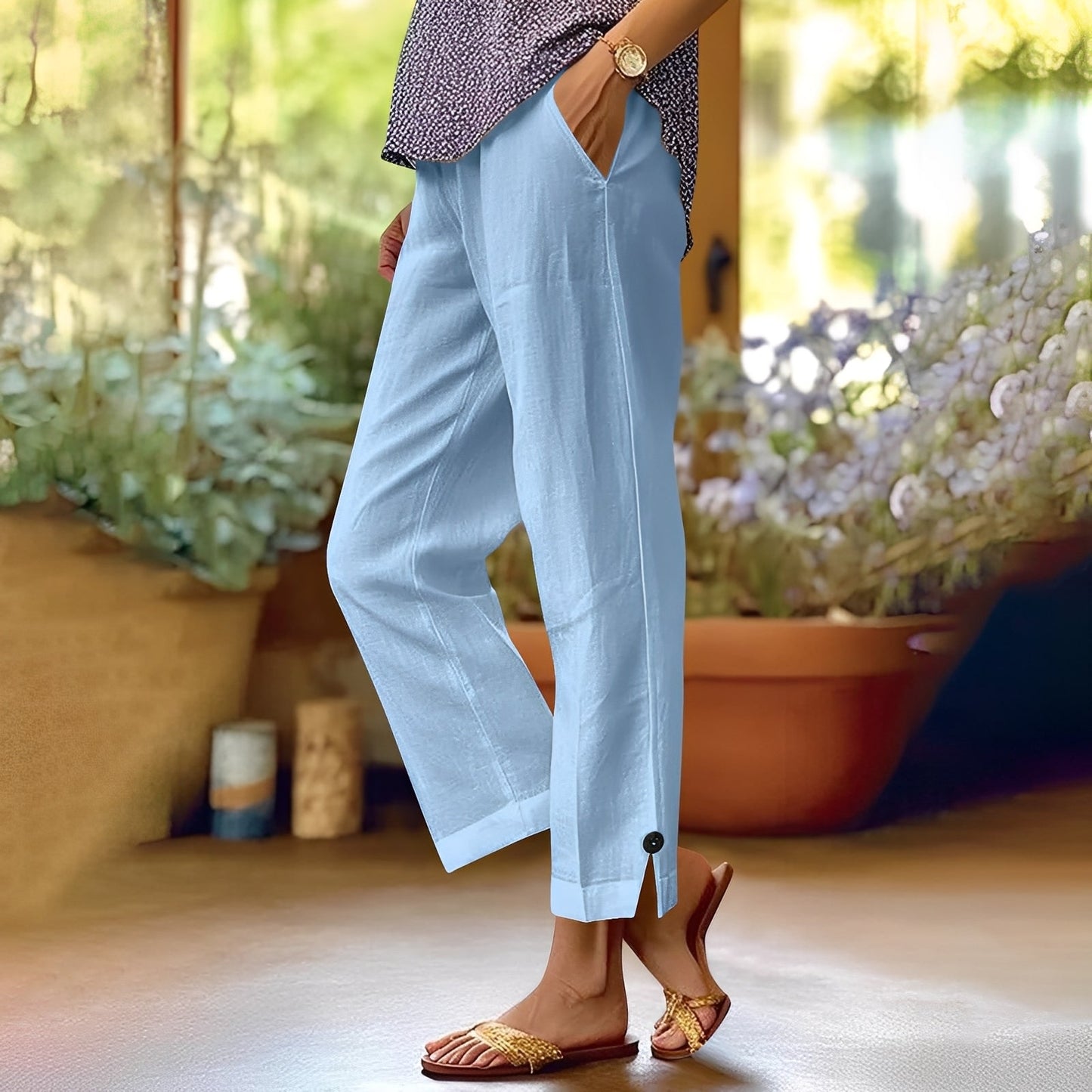 Kassia - Bequeme Sommer-Leinenhose für Frauen
