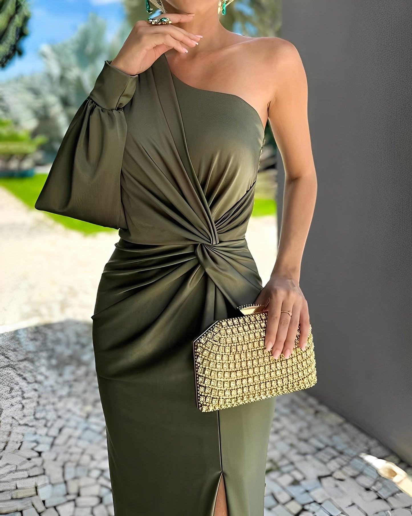 Pauline - Schickes, drapiertes One-Shoulder-Damenkleid