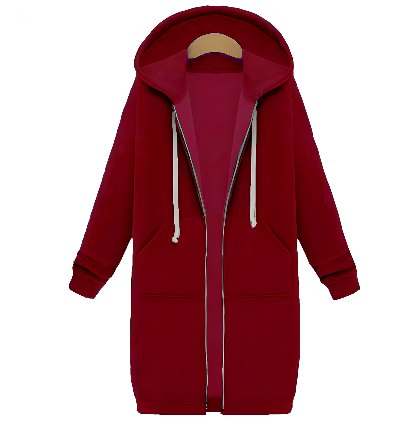 Jasmin - Bequeme, dicke Kapuzenjacke in knieumspielendem Design