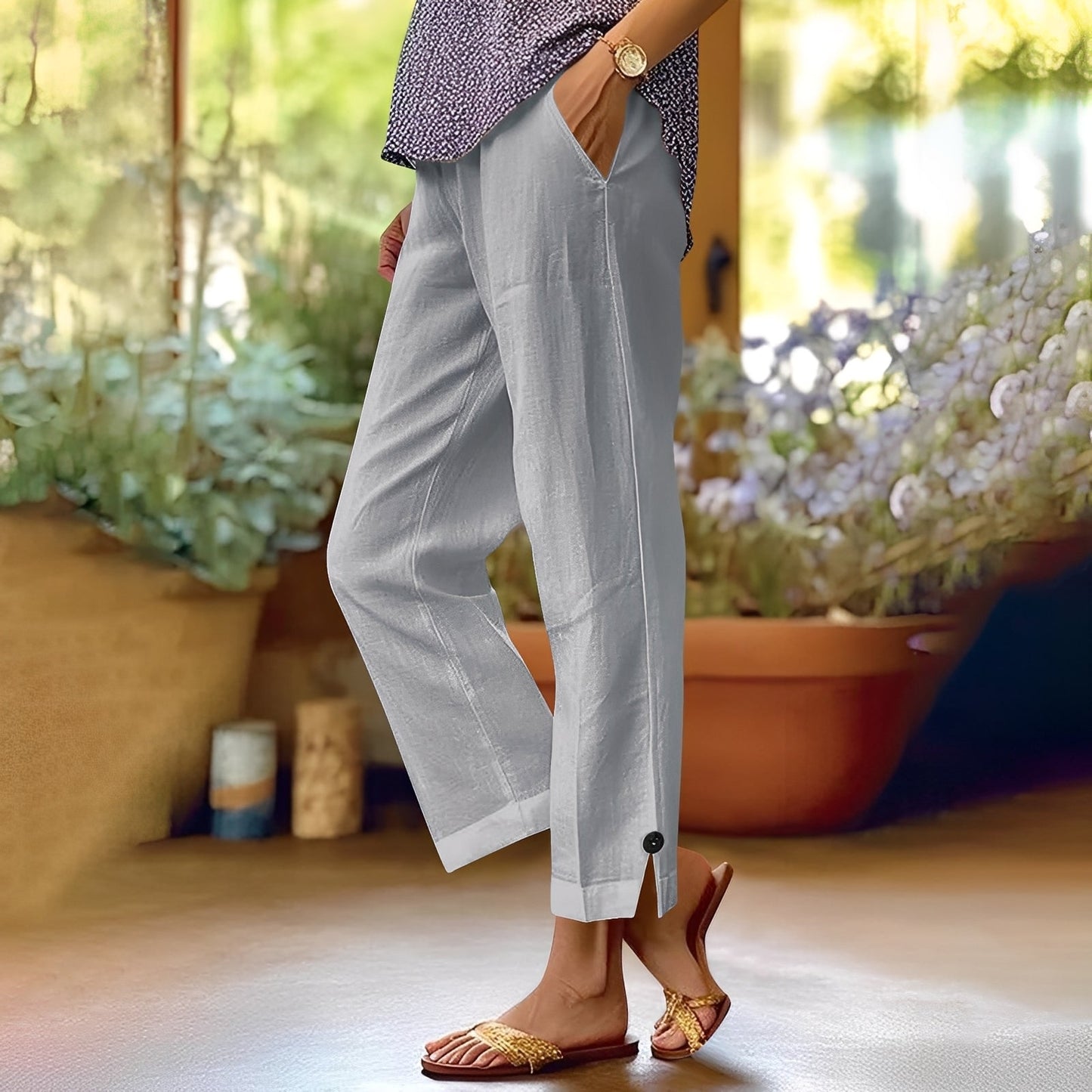 Kassia - Bequeme Sommer-Leinenhose für Frauen