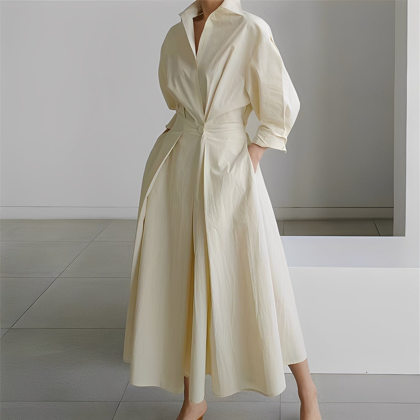Lavina - Lässiges Langarmkleid mit Taschen für Damen
