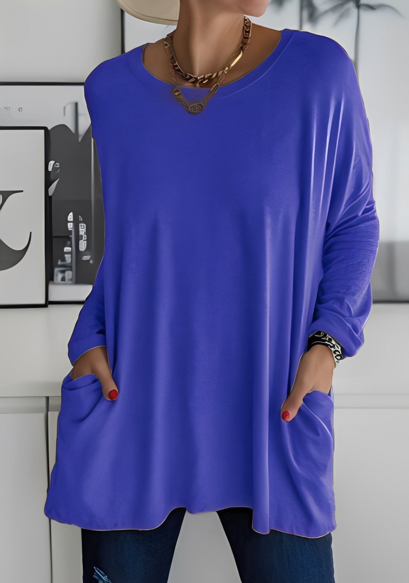 Krystle - Damen-Langarmshirt mit Taschen für Komfort