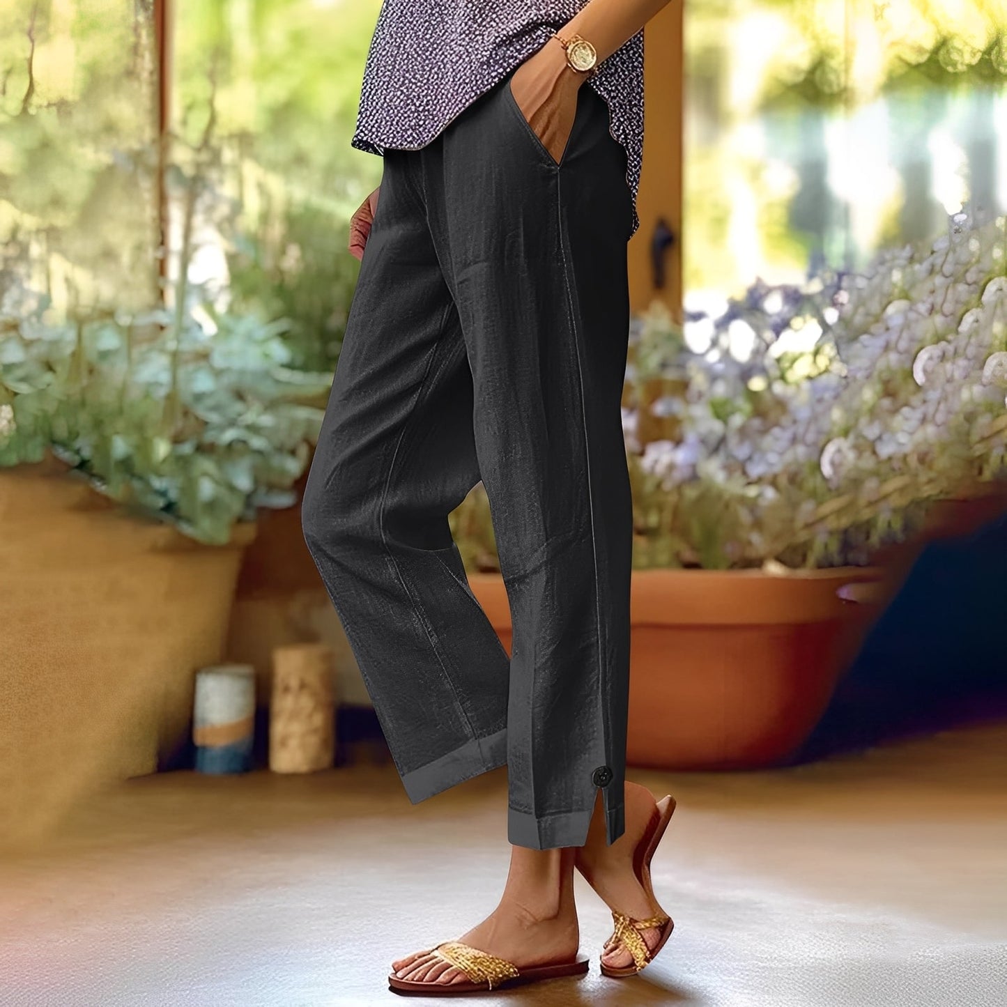 Kassia - Bequeme Sommer-Leinenhose für Frauen