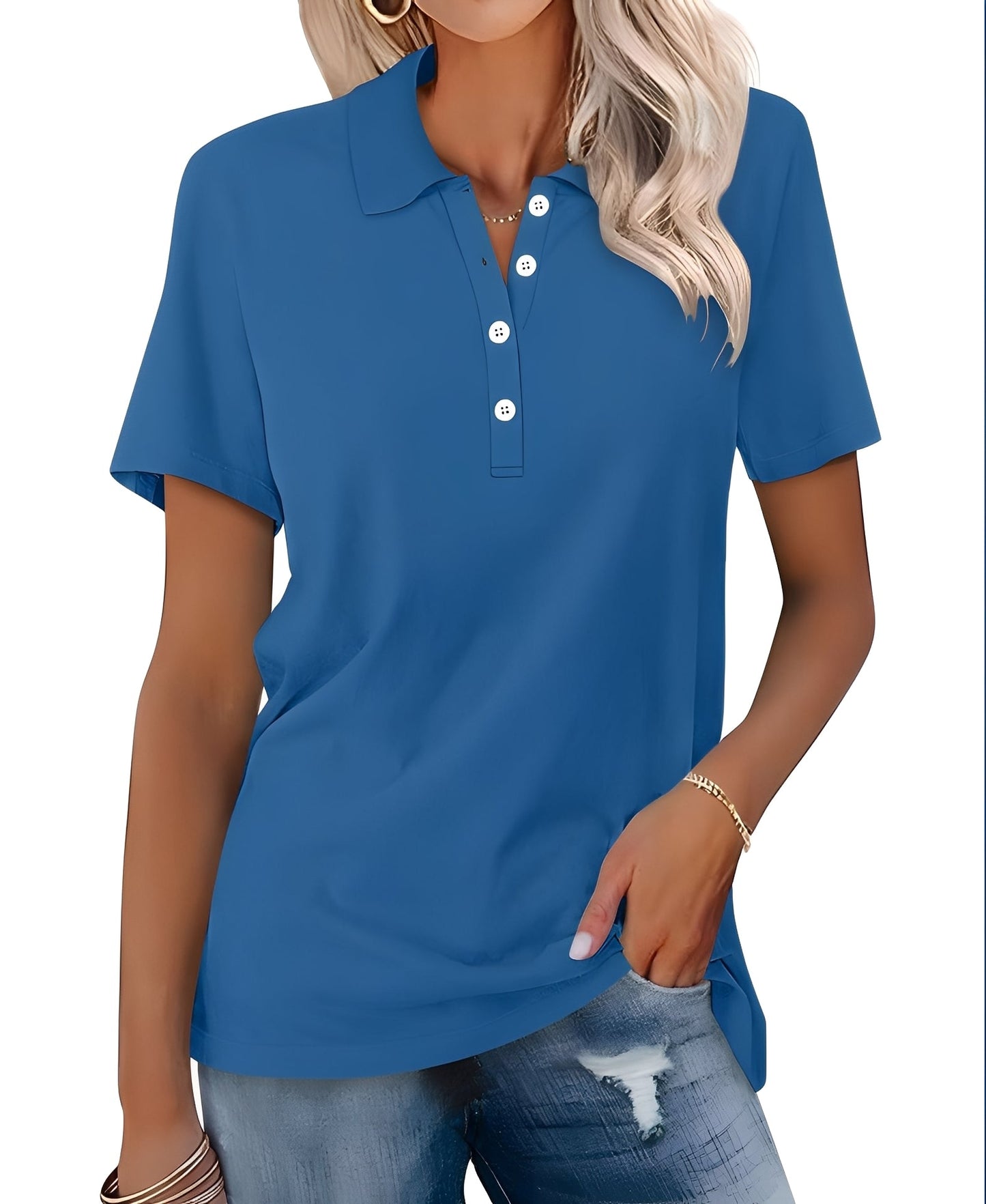 Glenna - Bequemes, eng geschnittenes Damen-Kurzarm-Poloshirt