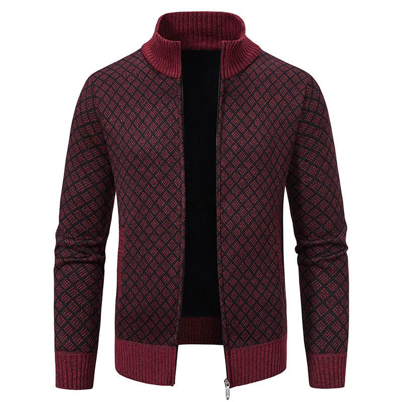 Dwaine - Bequeme Männerjacke mit hohem Kragen und Karomuster