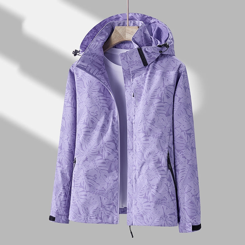 Emmaline - Stylische Damen-Outdoor-Jacke mit Muster und Kapuze