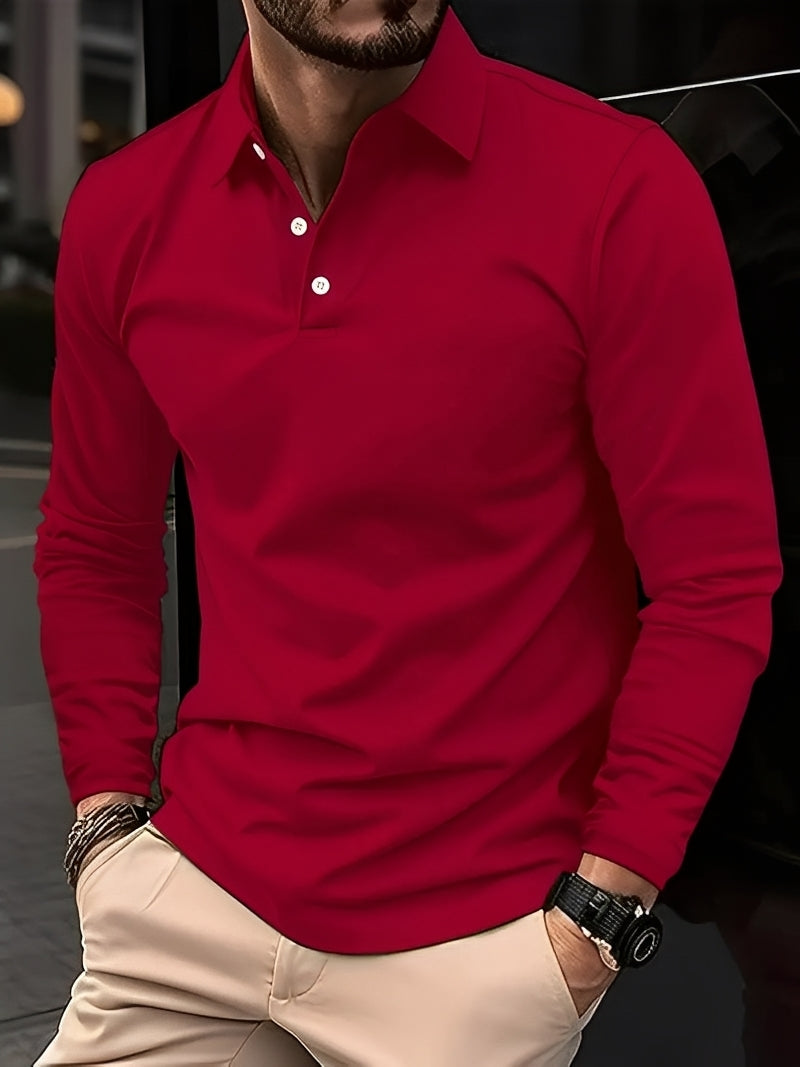 Burton - Traditionelles Langarm-Poloshirt für Herren