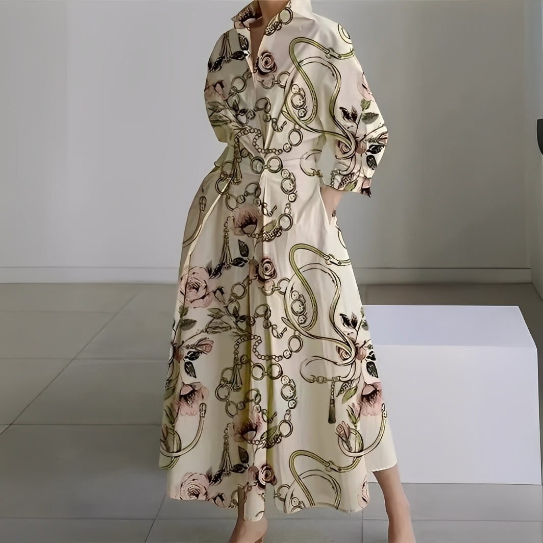 Lavina - Lässiges Langarmkleid mit Taschen für Damen