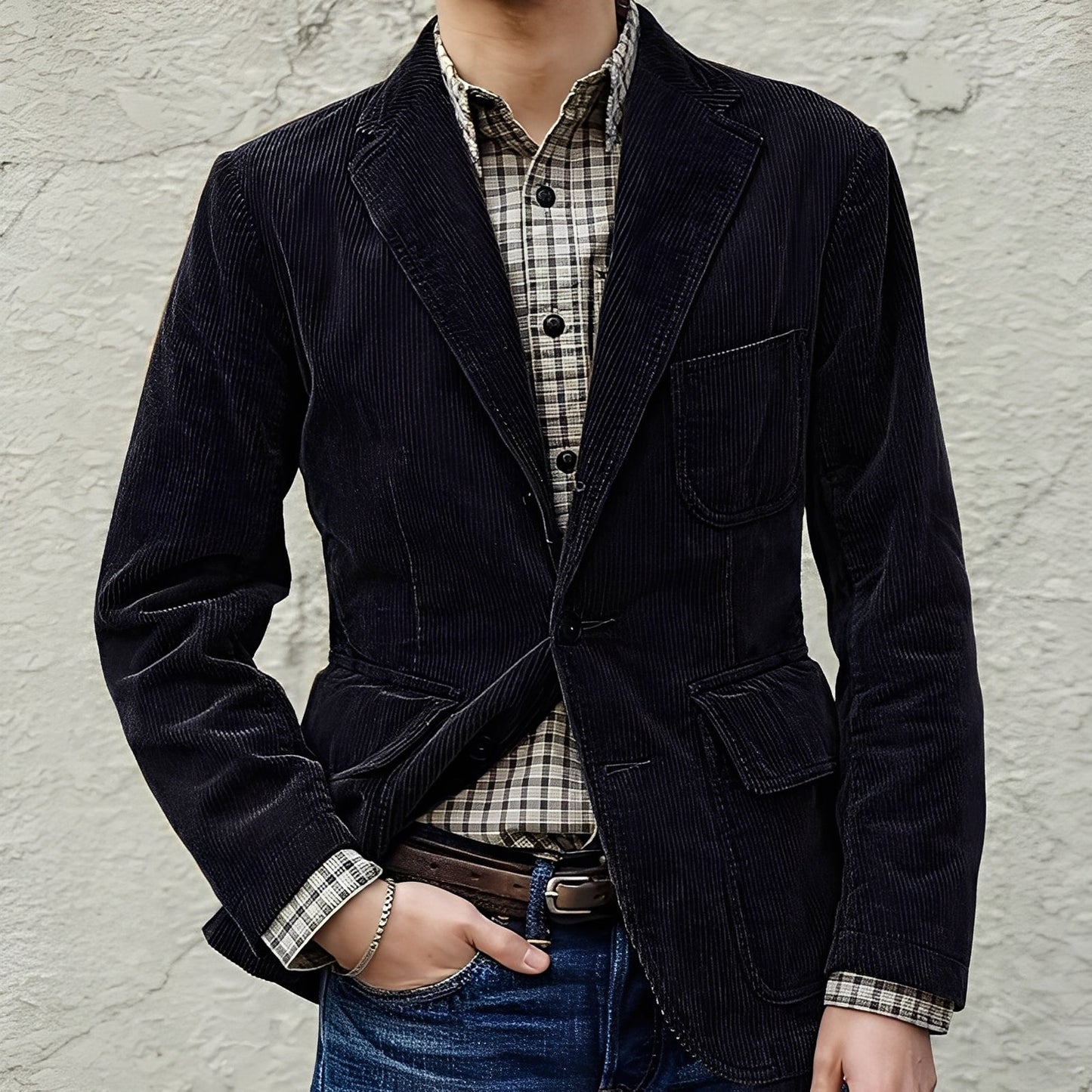 Dalton - Komfortable Männer-Wolljacke mit Taschen