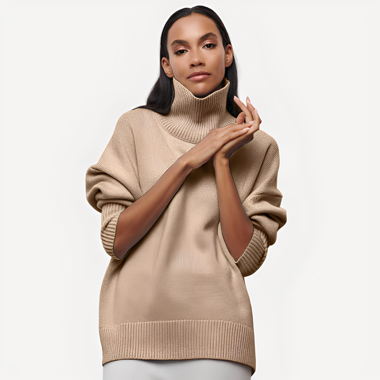 Margery - Damenpullover mit weitem Schnitt und hohem Kragen