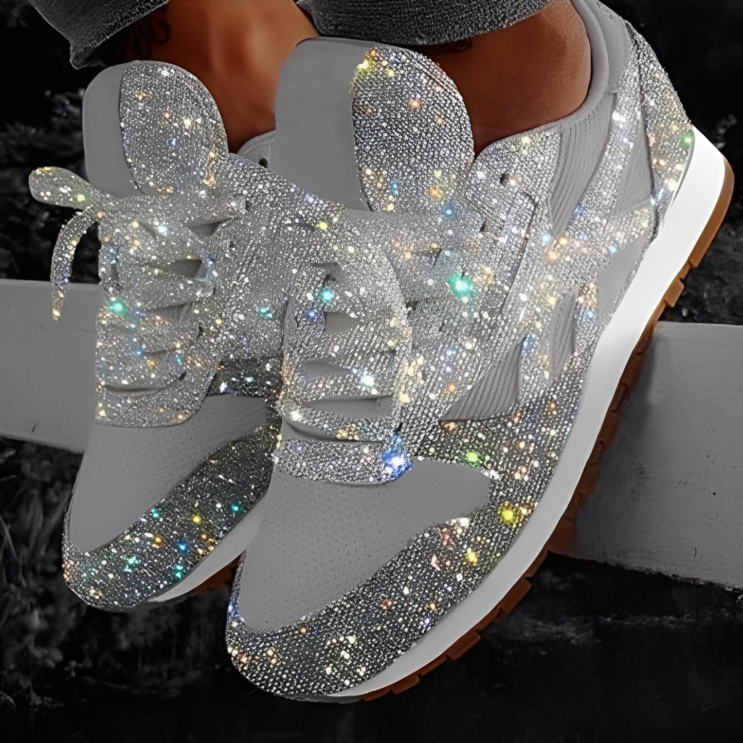 Kaycee - Funkelnde, bequeme Muffin-Sneaker für Damen