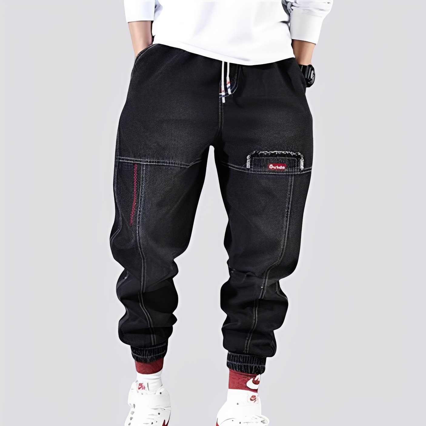 Victor - Stylische Baggy-Jeans mit elastischen Bündchen für Herren