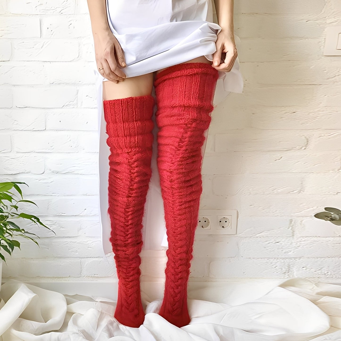 Hailee - Kuschelige, warme, gestrickte Overknee-Socken für Damen