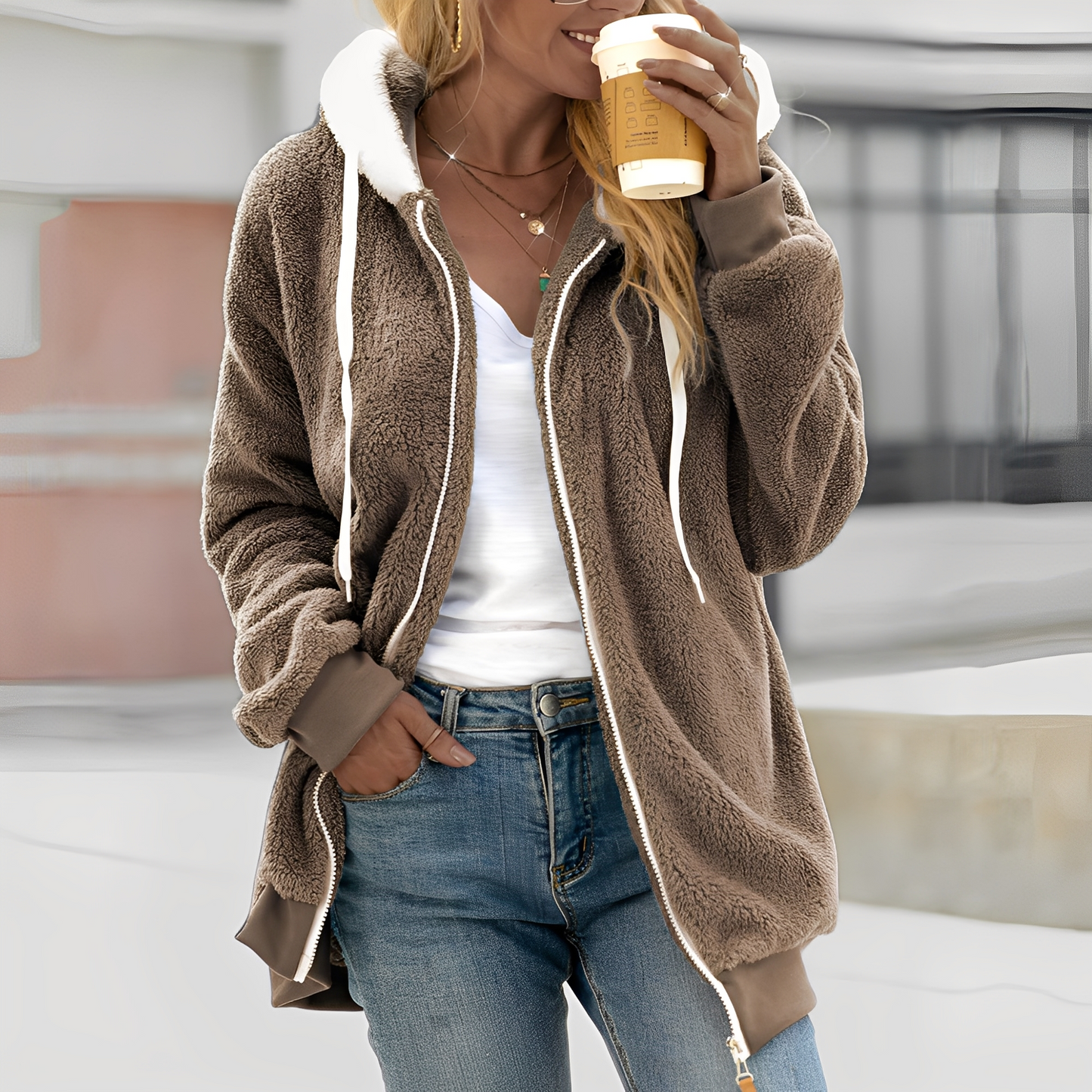 Rheanna - Damenkapuzenfleecejacke für Gemütlichkeit