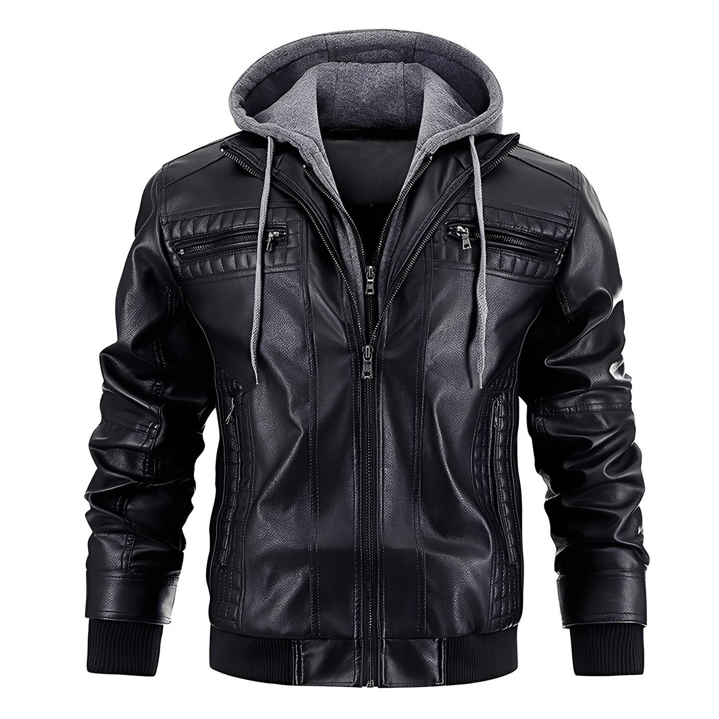 Everard - Klassische Männer-Motorradjacke mit Kapuze