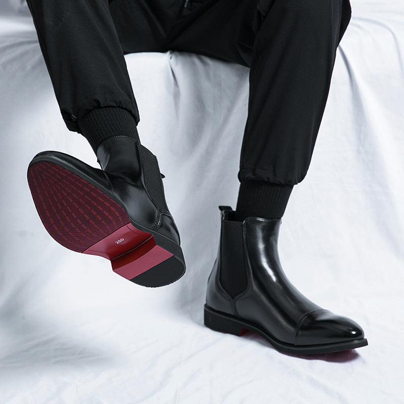 Kennith - Modische und bequeme Chelsea-Lederschnürstiefel für Herren