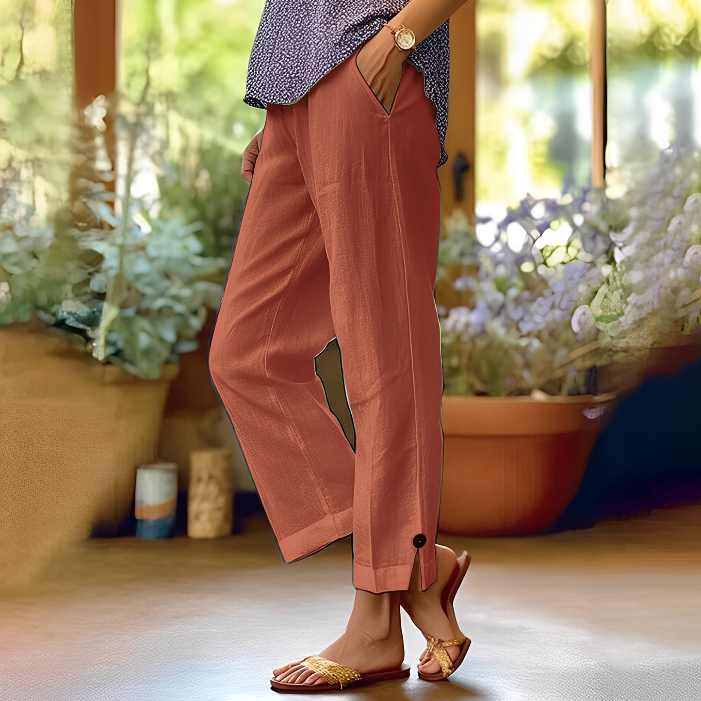 Kassia - Bequeme Sommer-Leinenhose für Frauen