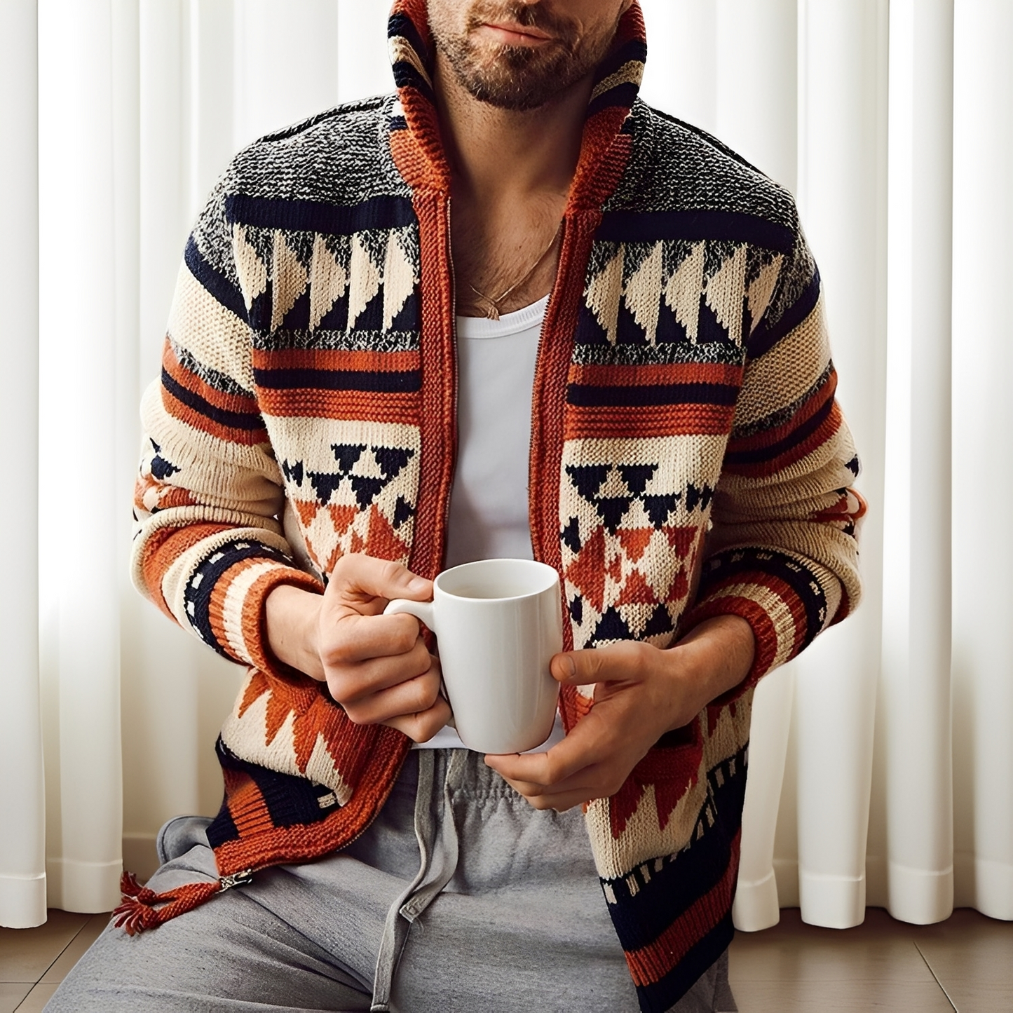 Alvin - Zeitgemäßer Herren-Cardigan mit Reverskragen