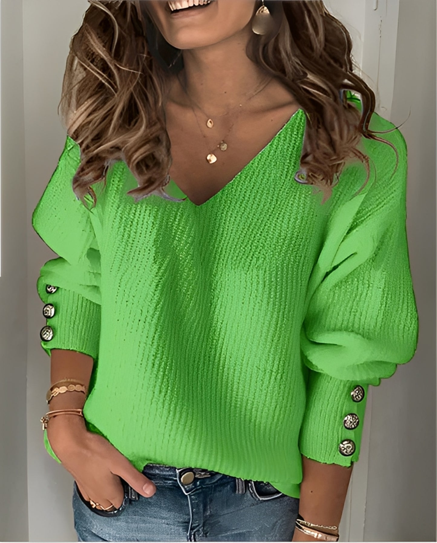 Beck – Strickpullover mit V-Ausschnitt