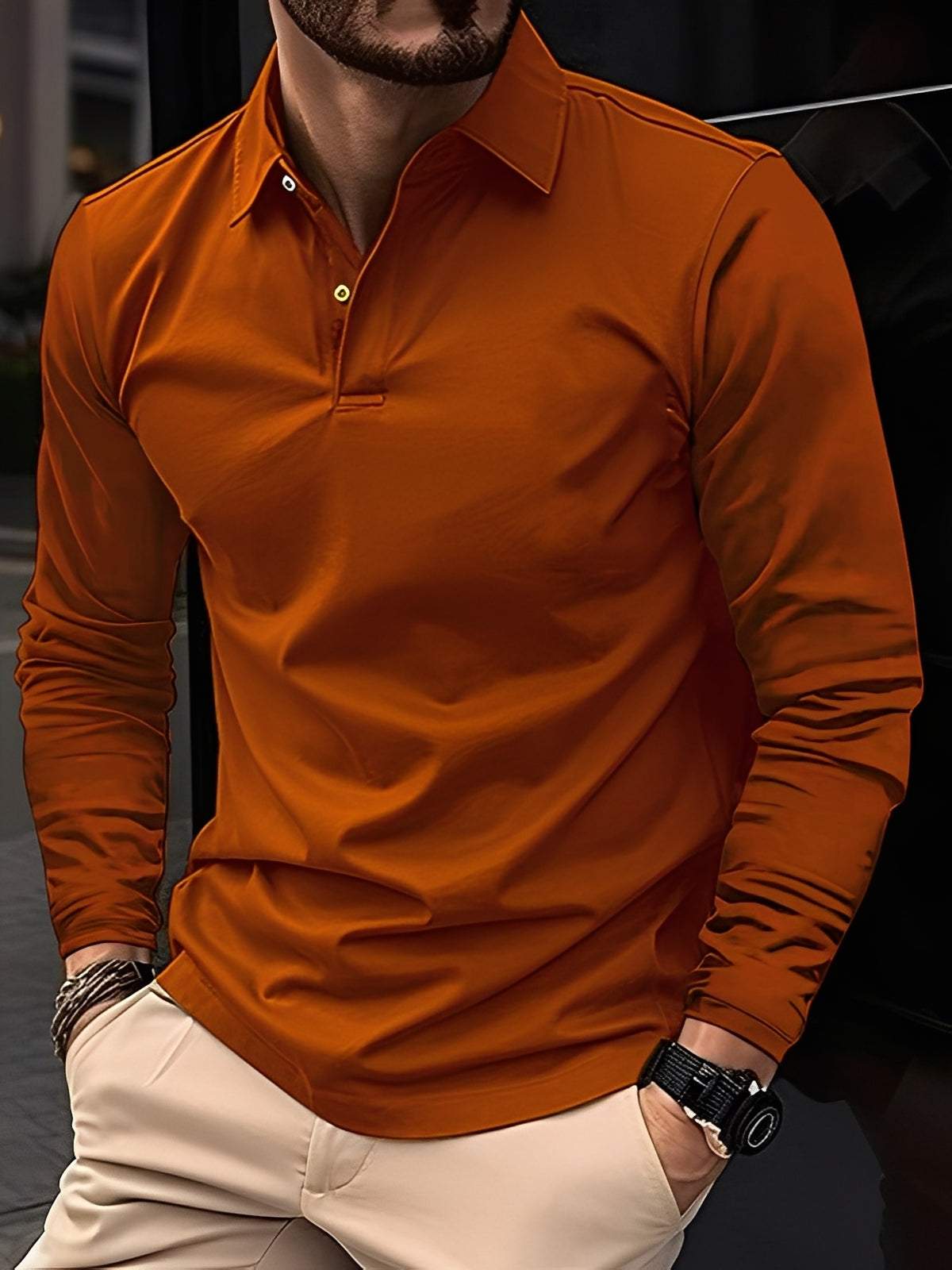 Burton - Traditionelles Langarm-Poloshirt für Herren