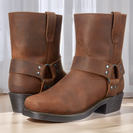 Elsdon - Klassische kurze Lederstiefel für Männer