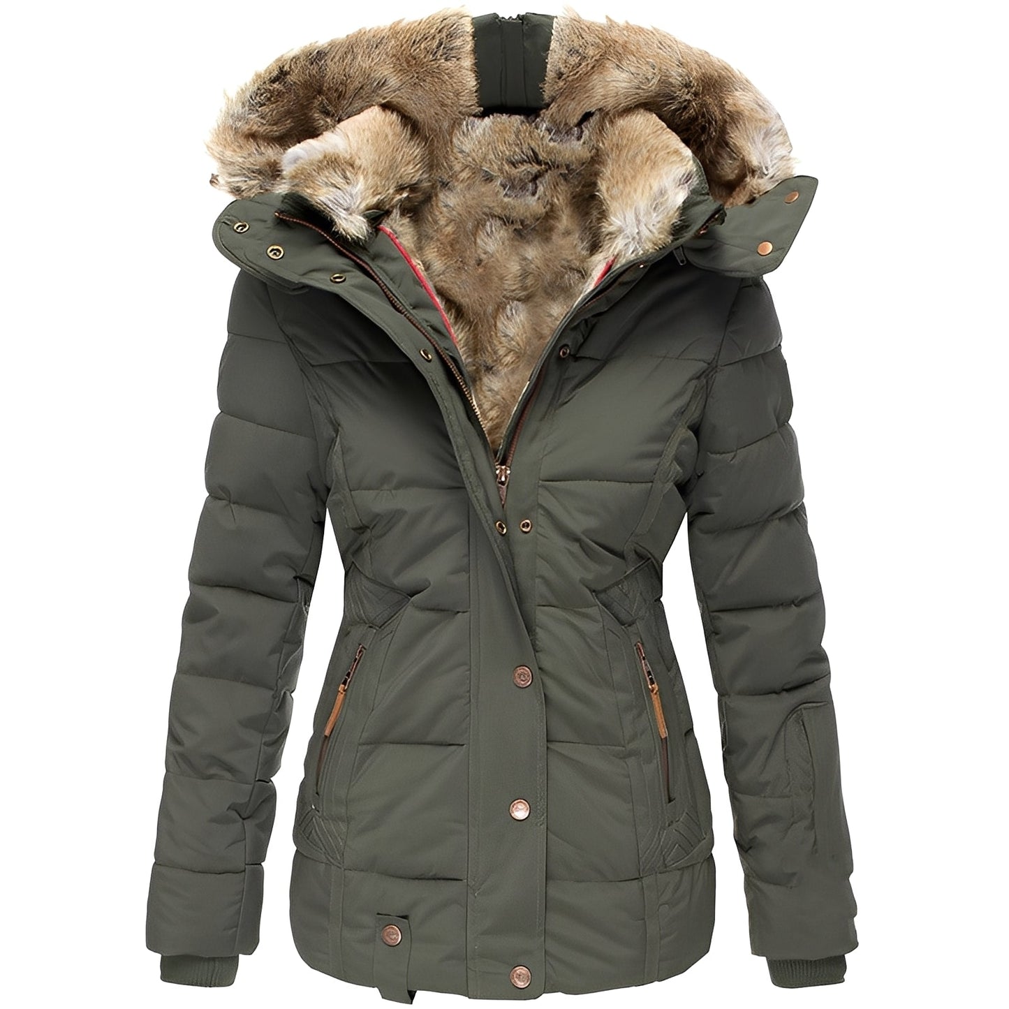 Odelia - Elegante, enge Jacke mit Pelzkragen für Frauen