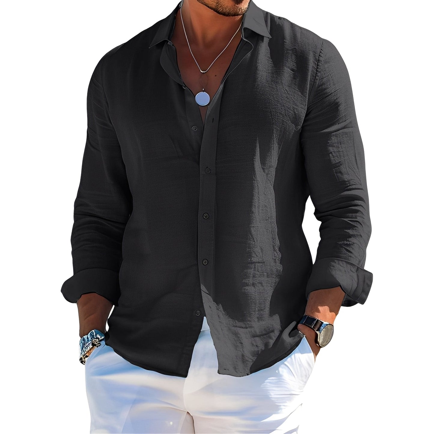 Félicien - Traditionelles Herren-Langarm-Poloshirt