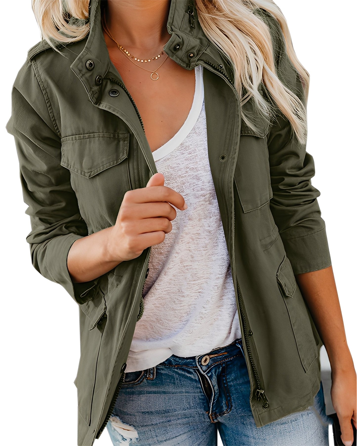 Rachyl - Bequeme Damenjeansjacke mit Reißverschluss