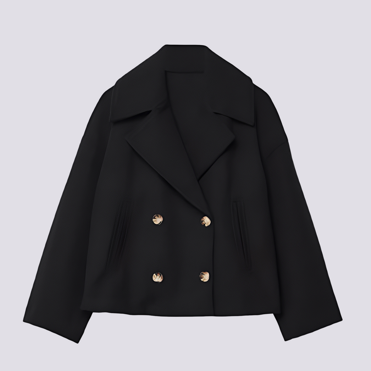 Bethney - Stilvolle kurze Wolljacke mit Reverskragen für Damen