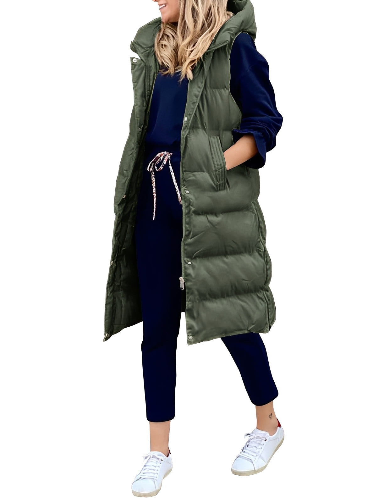 Amilia - Schicker, ärmelloser, langer Westmantel für Damen