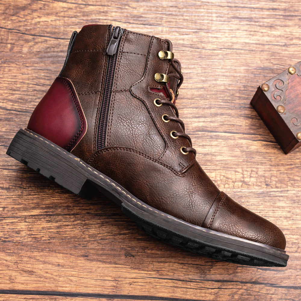 Louis - Herrenschuhe aus Leder im Vintage-Stil mit Reißverschluss