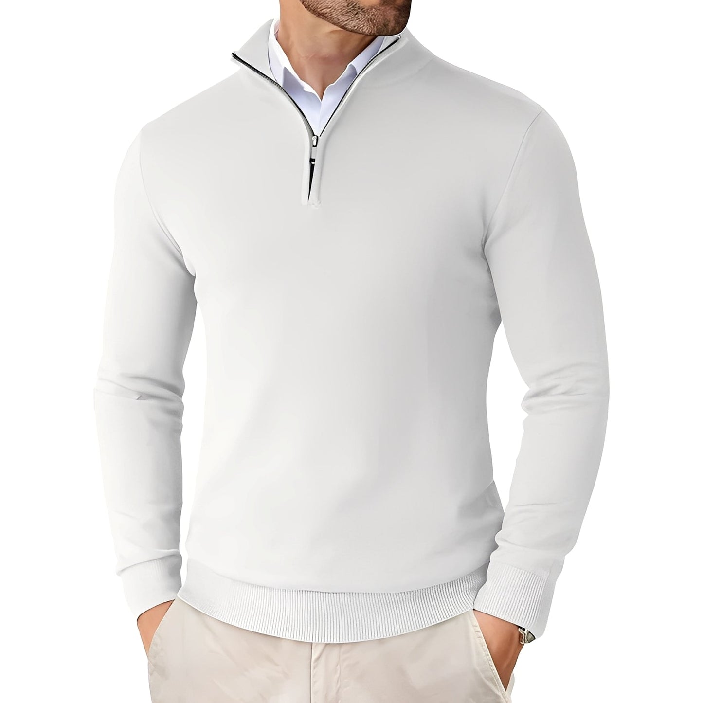 Darell - Eleganter Herrenpullover mit Reißverschluss