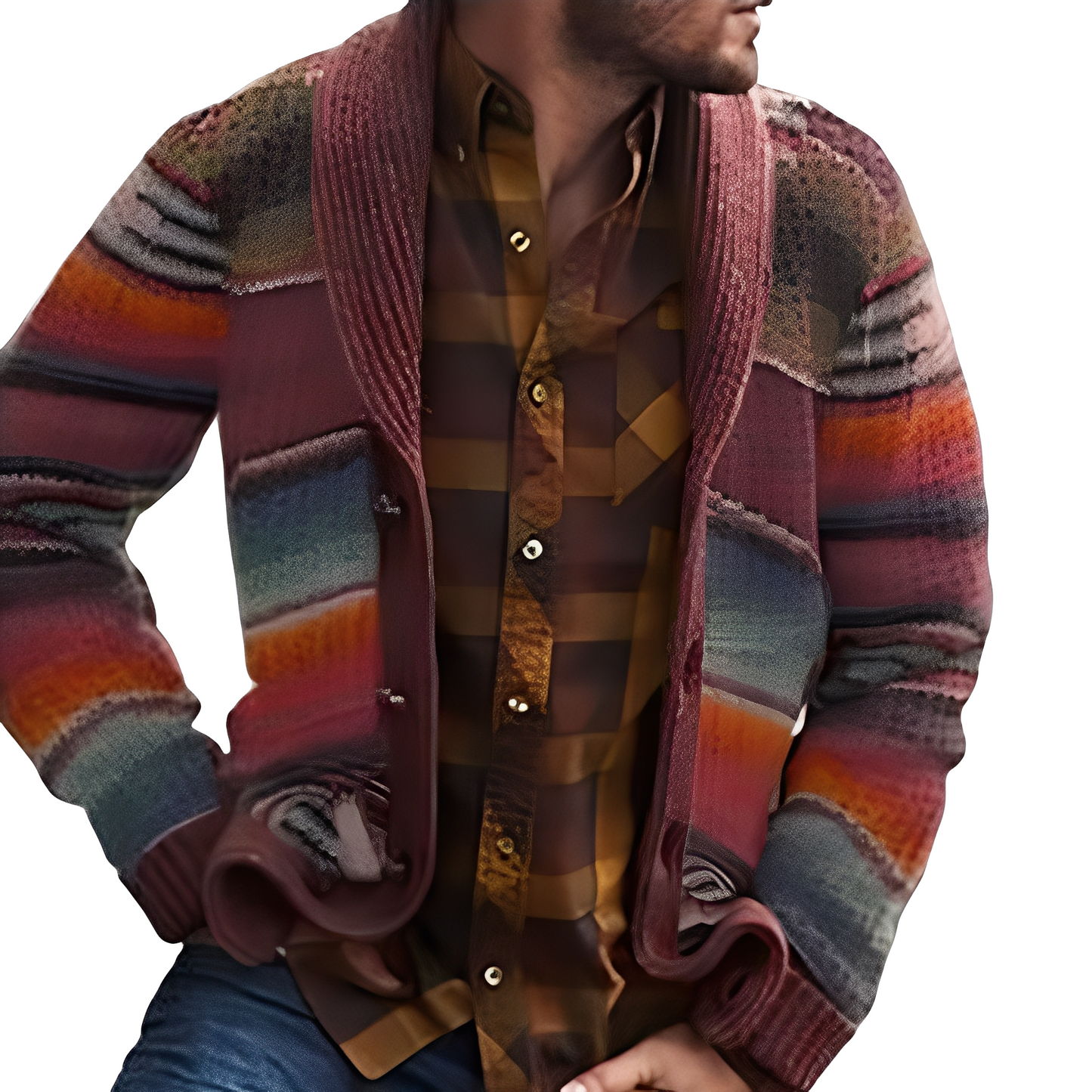 Holden - Modische, bunte Herren-Strickjacke