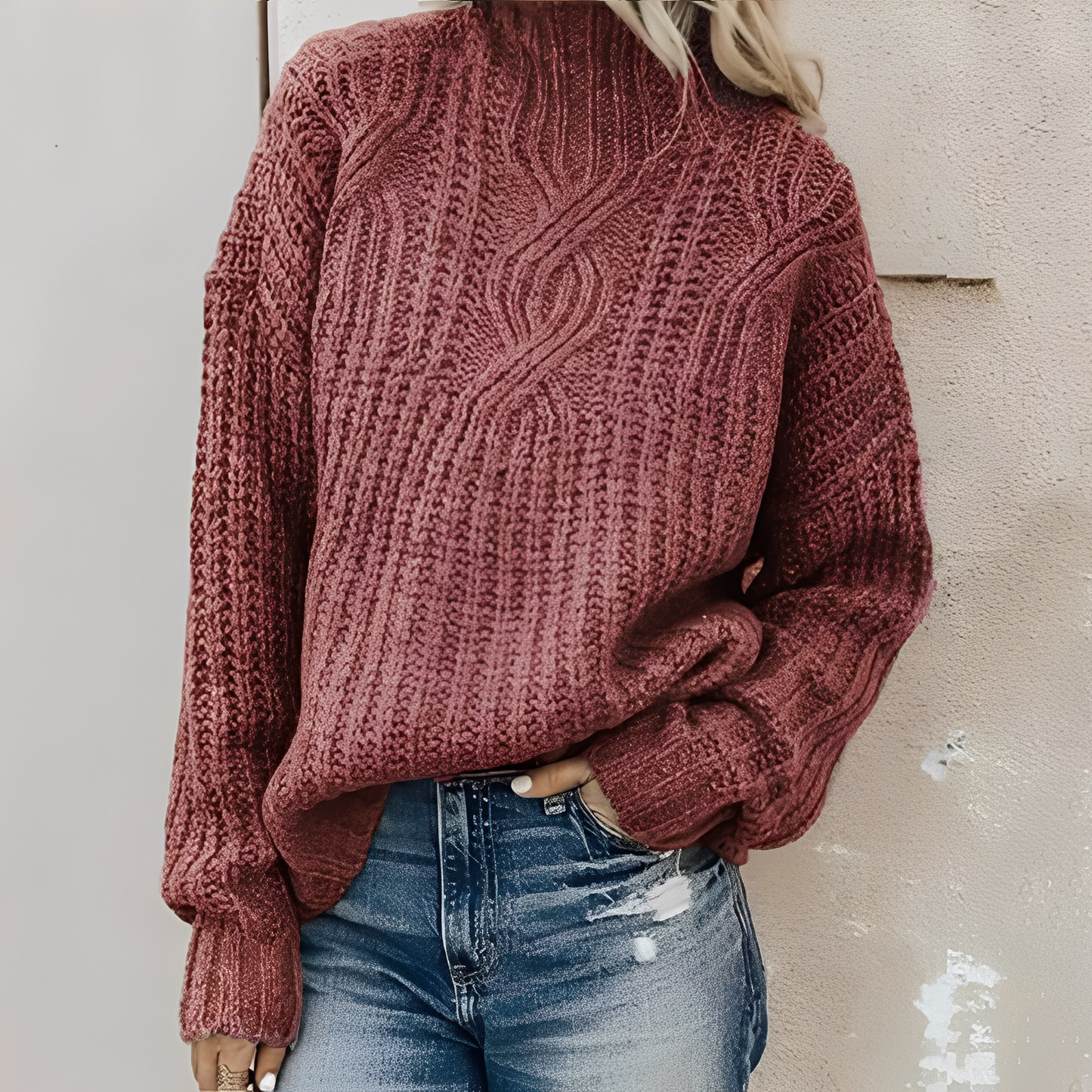 Colleen - Bequemer Frauenpullover mit hohem Kragen
