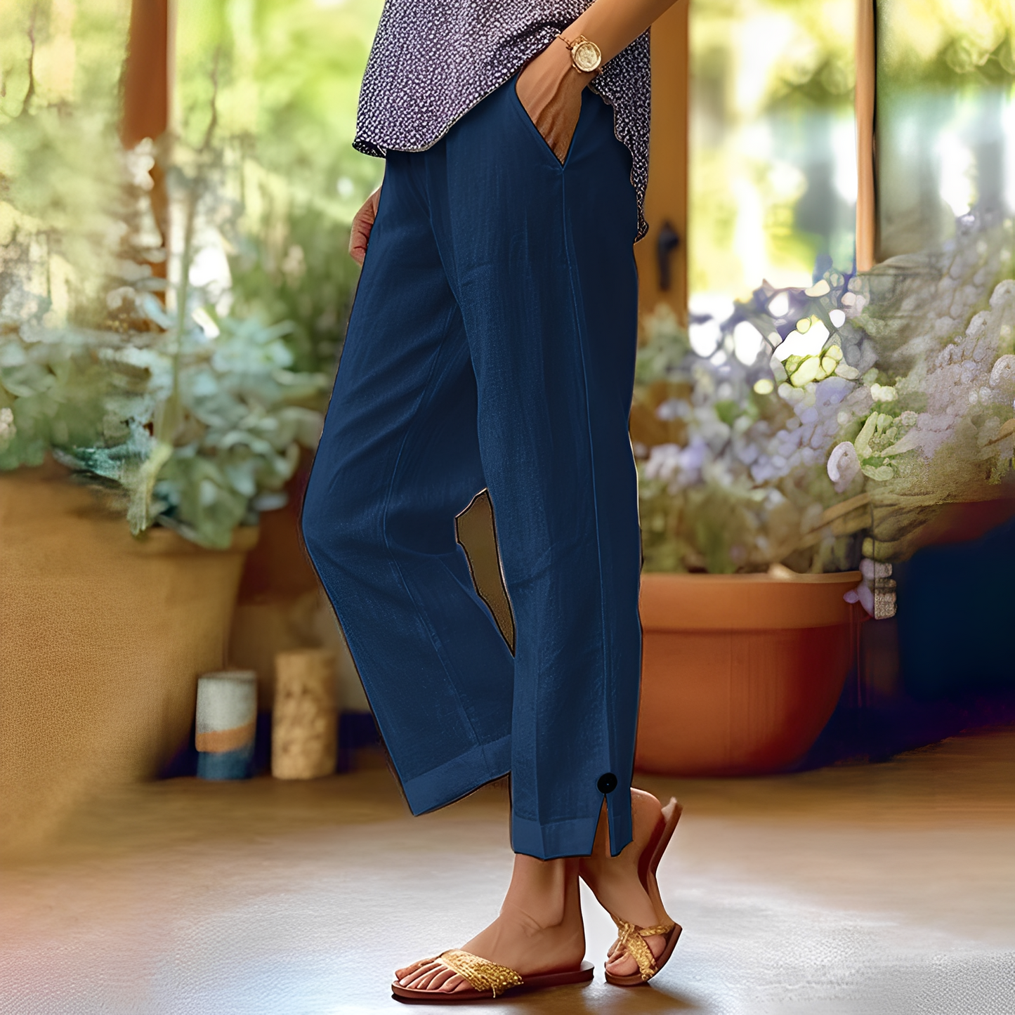 Kassia - Bequeme Sommer-Leinenhose für Frauen