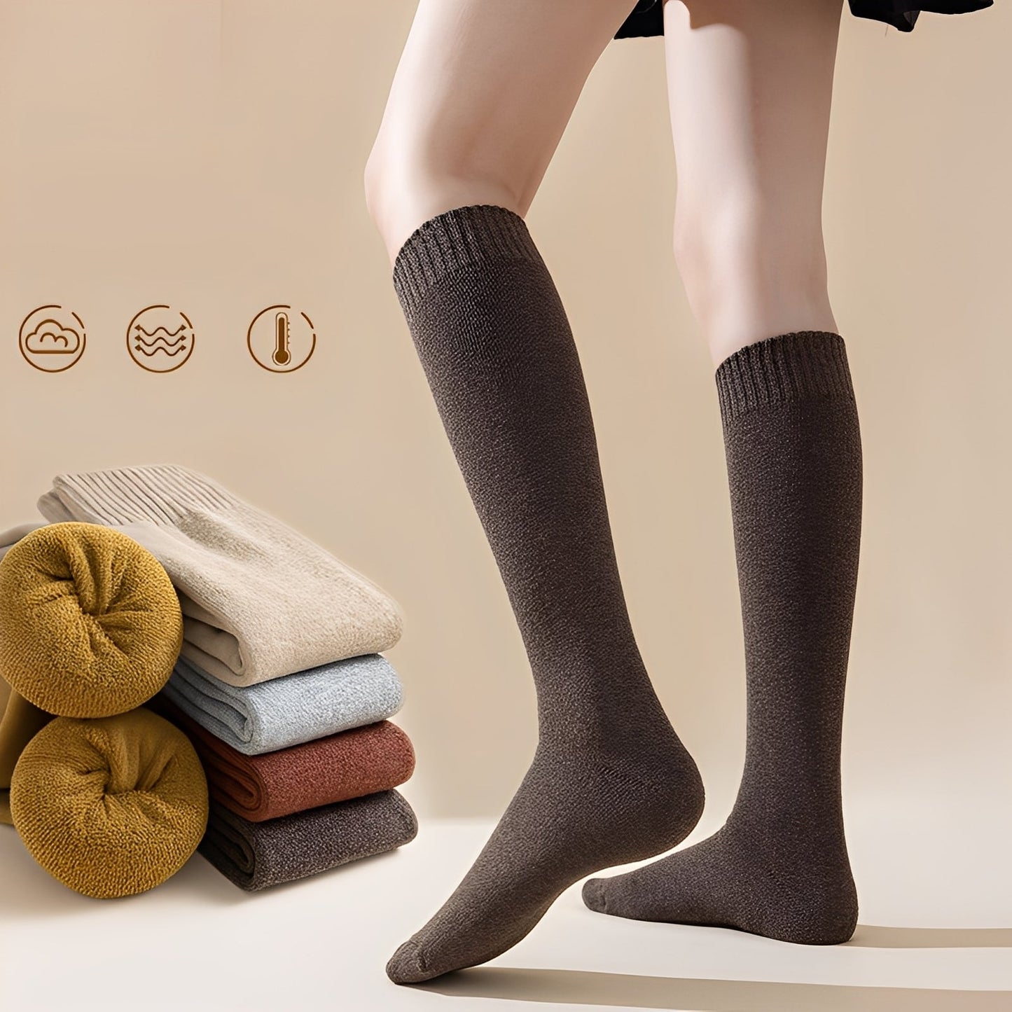 Shirlee - Elegante, warme, dicke Overknee-Strümpfe