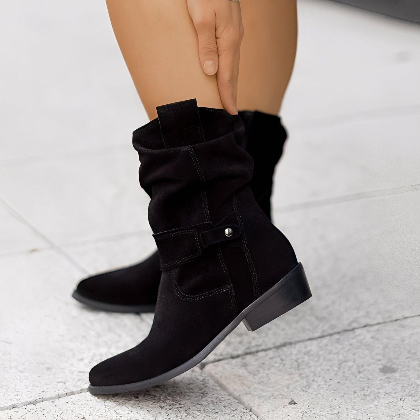 Marjorie - Bequeme Damen-Lederstiefel mit besonders weiter Passform