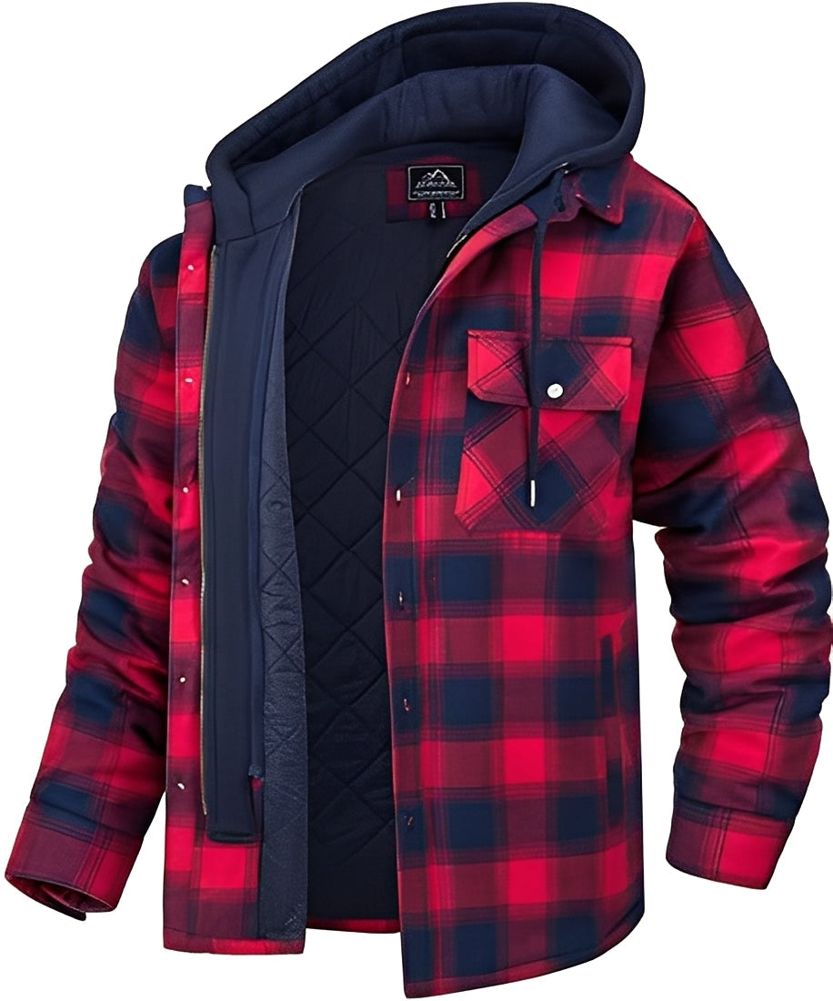 Rodger - Modische Herrenjacke mit Karomuster und Kapuze
