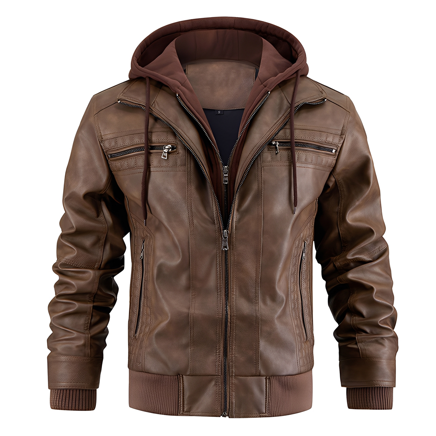 Everard - Klassische Männer-Motorradjacke mit Kapuze
