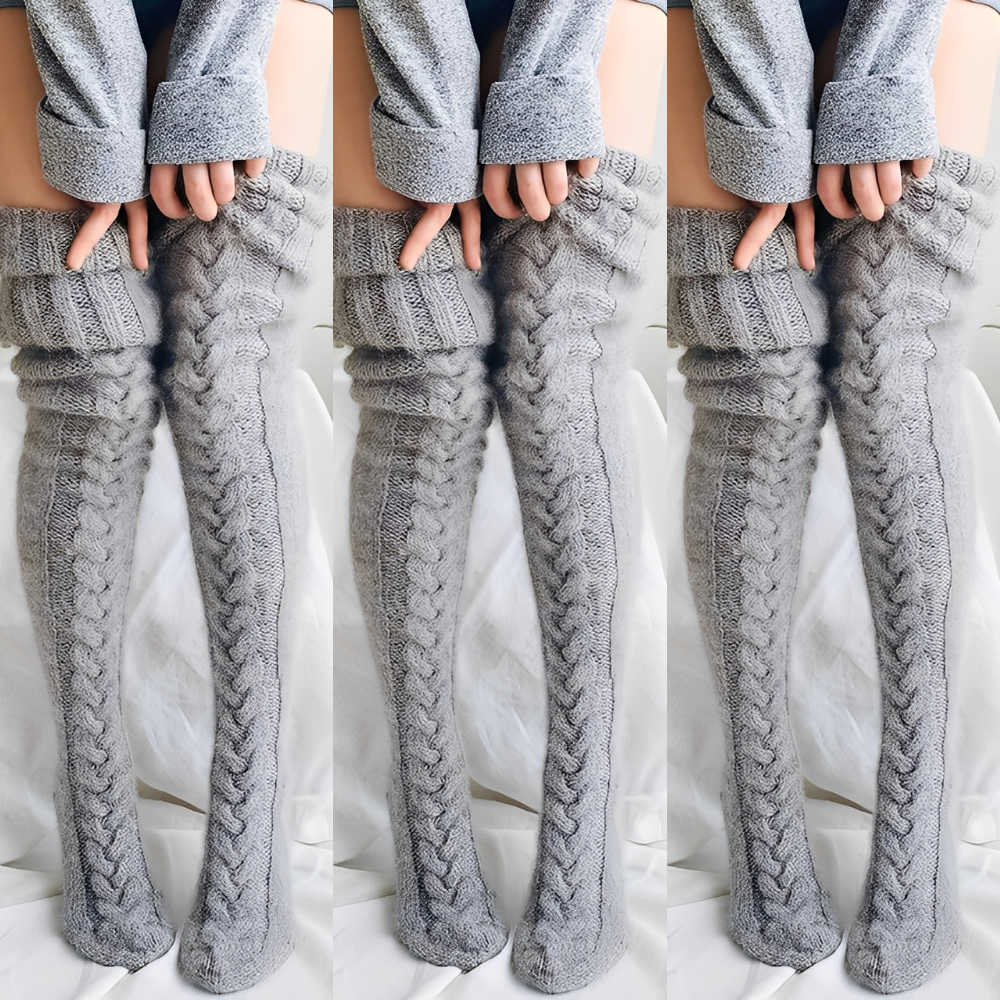 Hailee - Kuschelige, warme, gestrickte Overknee-Socken für Damen