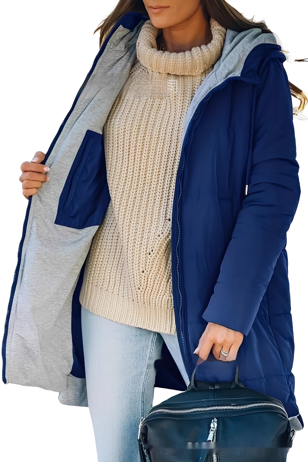 Lesley - Modische Damen-Daunenjacke mit Kapuze