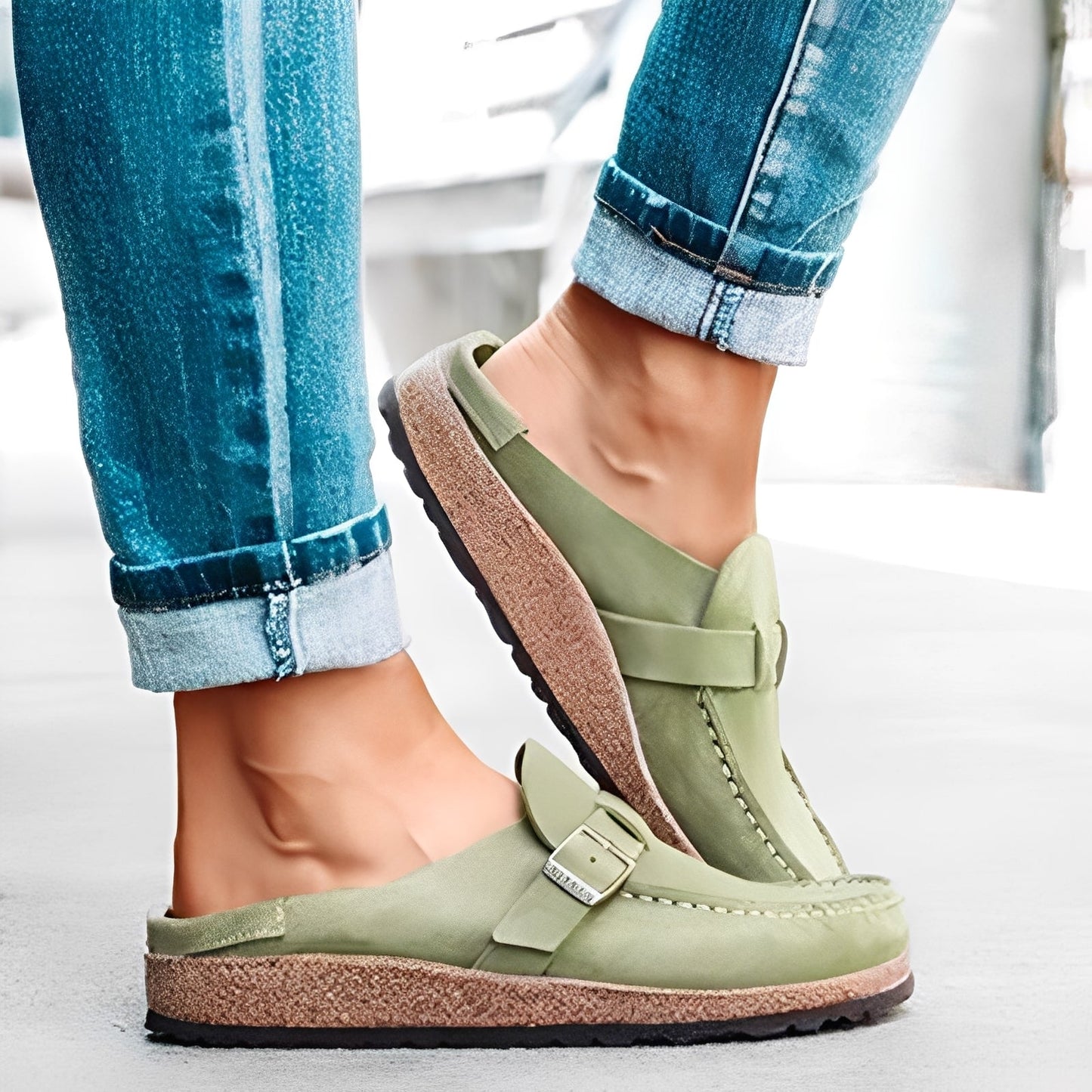 Briana - Komfortable Damen-Slip-On-Sandalen mit Schnalle